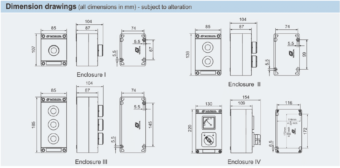 Cụm điều khiển BZC8050(GRP) Ex db eb mb IIC T6/T5 Gb Warom — hình 2